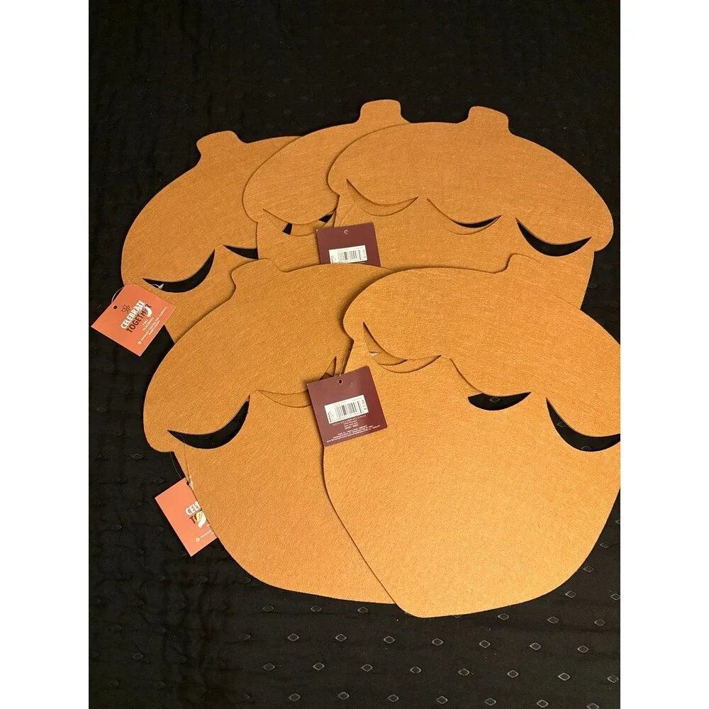 Fall‎ acorn shaped felt placements set of 5 Thanksgiving Fall decor